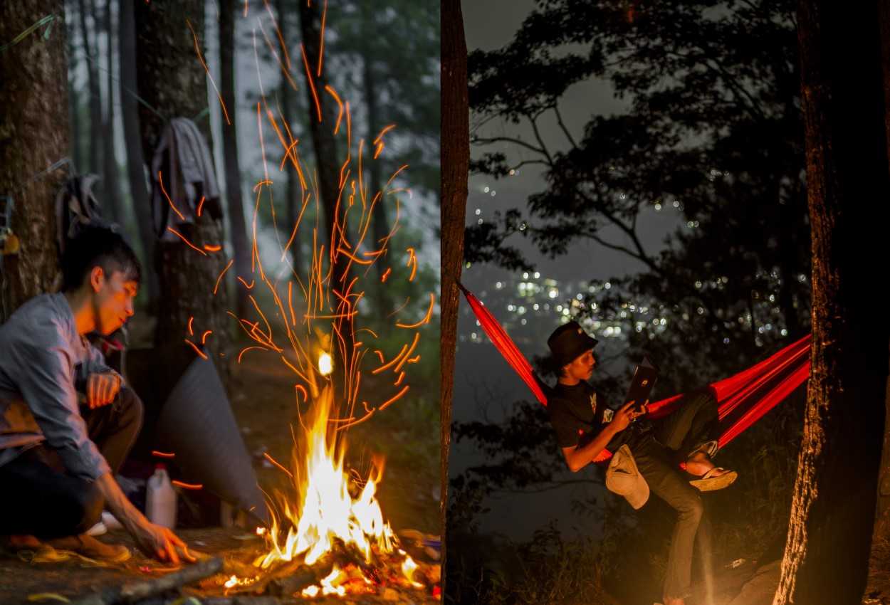 Suasana malam di Bukit Sabak Sukabumi | Foto: 