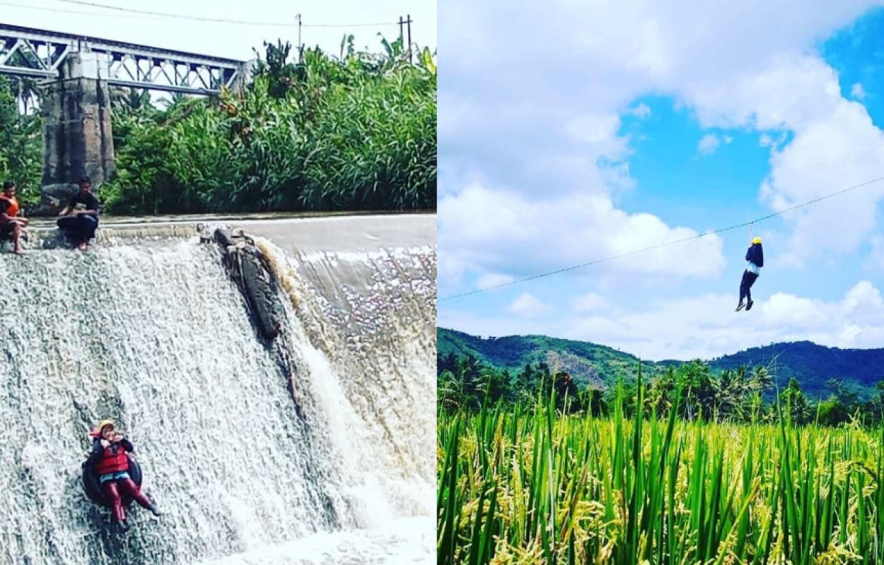 River tubing dan flying fox di Desa Wisata Cisande Sukabumi