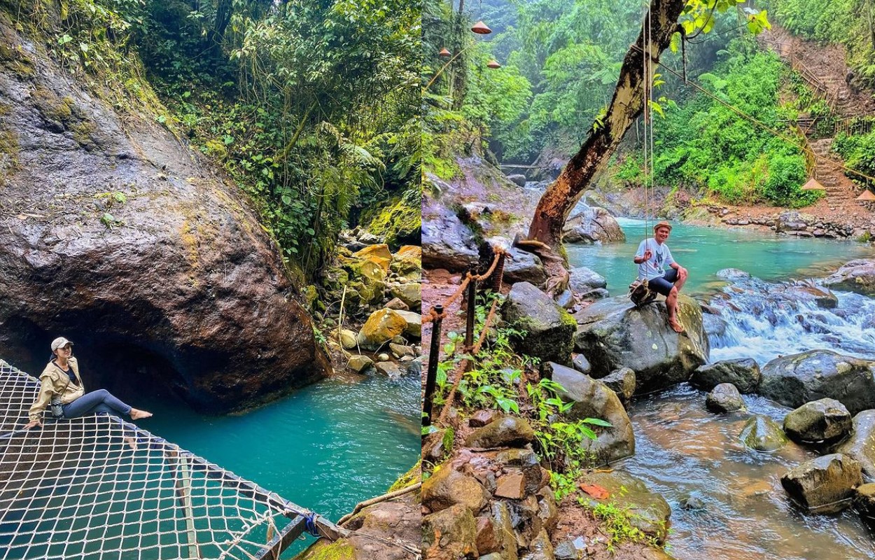 Atraksi di Telaga Biru Cawene Bogor | Foto: Instagram/telagabiru_cawene